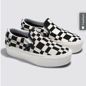 Vans Platform Faux Suede Checkered Slip one